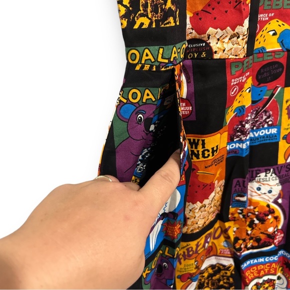 BNWT Dangerfield Cereal Cotton Shirt Dress Retro Australiana NZ Theme Print - Picture 10 of 10